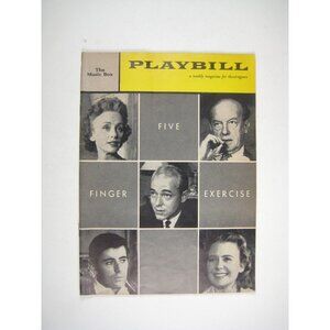 5 finger exercise 1960 Playbill Jessica Tandy Gielgud Ronald Culver Shaffer